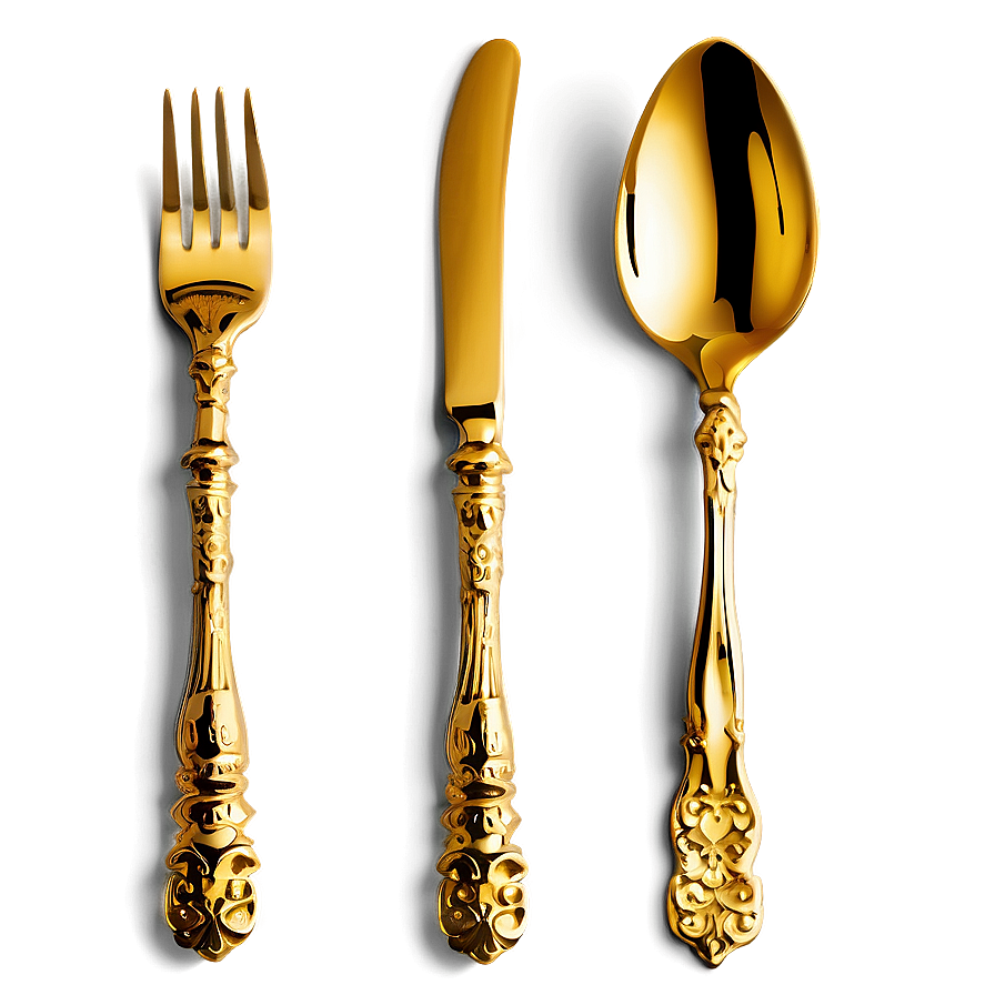 Gold Plated Cutlery Png Uew