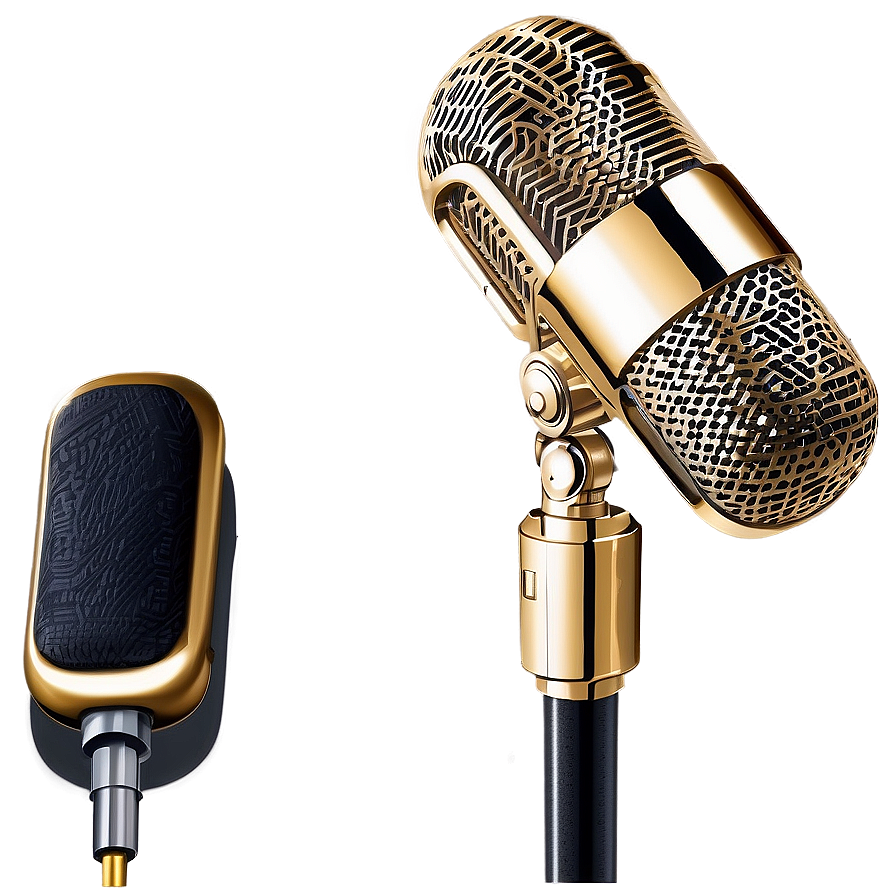 Gold Plated Podcast Microphone Png Cuw8