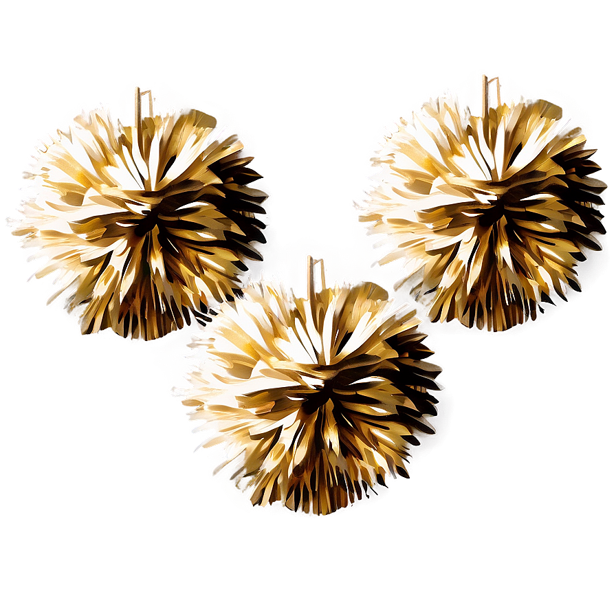 Gold Pom Poms Png 06132024