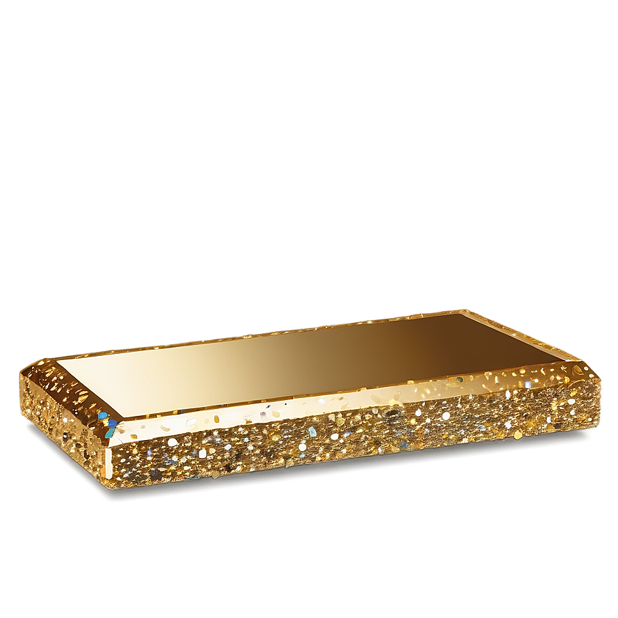 Gold Rectangle With Glitter Png 76