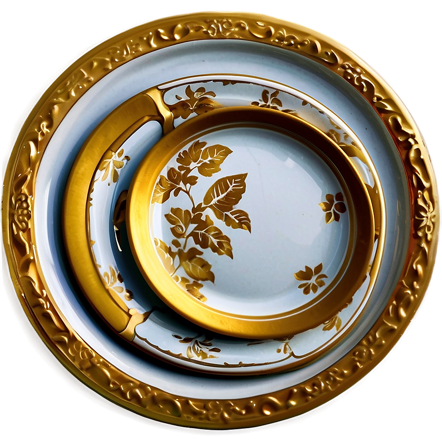 Gold Rimmed Plates Png Etd