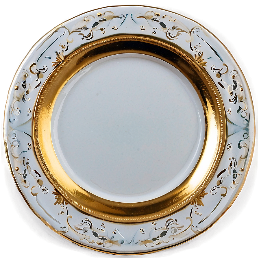 Gold Rimmed Plates Png Kxc3