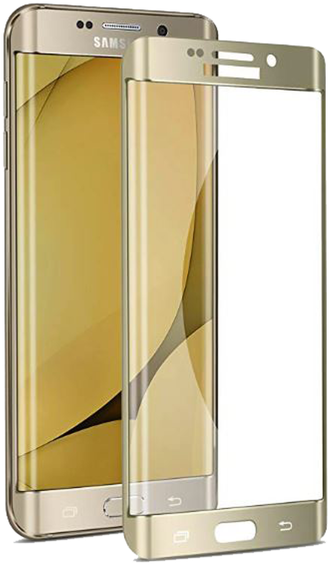 Samsung Galaxy S6 Edge Plus 3d Full Cover Gold - Samsung Galaxy S6 Edge, HD Png Download PNG with transparent background