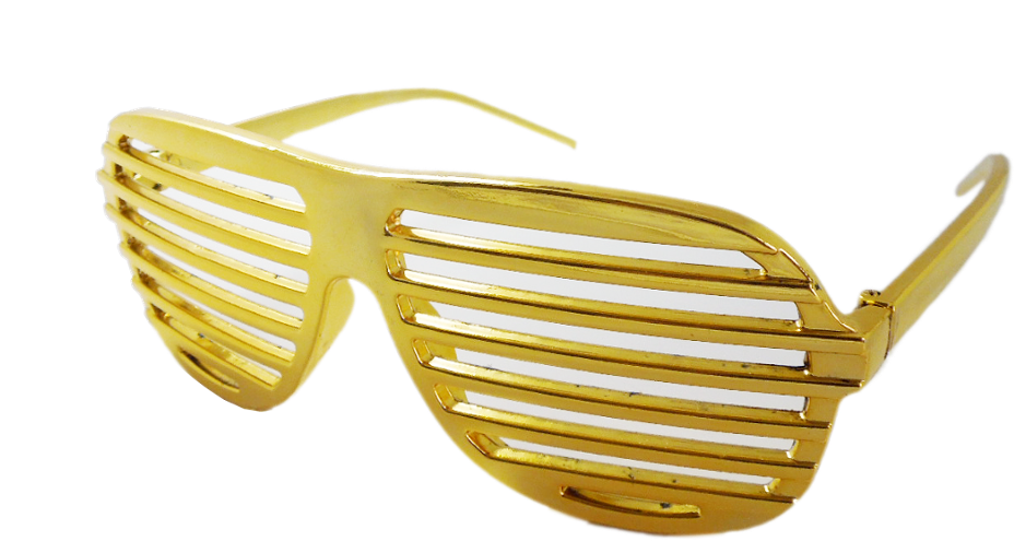 Gold Slatted Funky Sunglasses