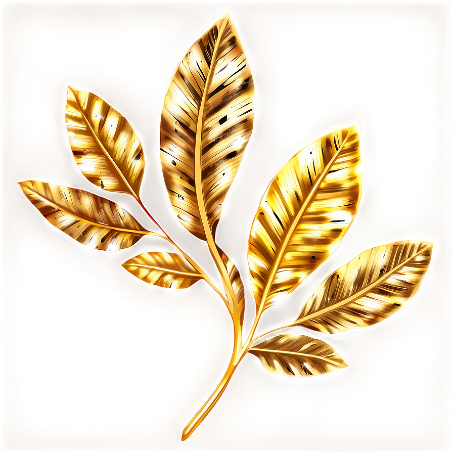 Gold Sparkle Leaves Png 62