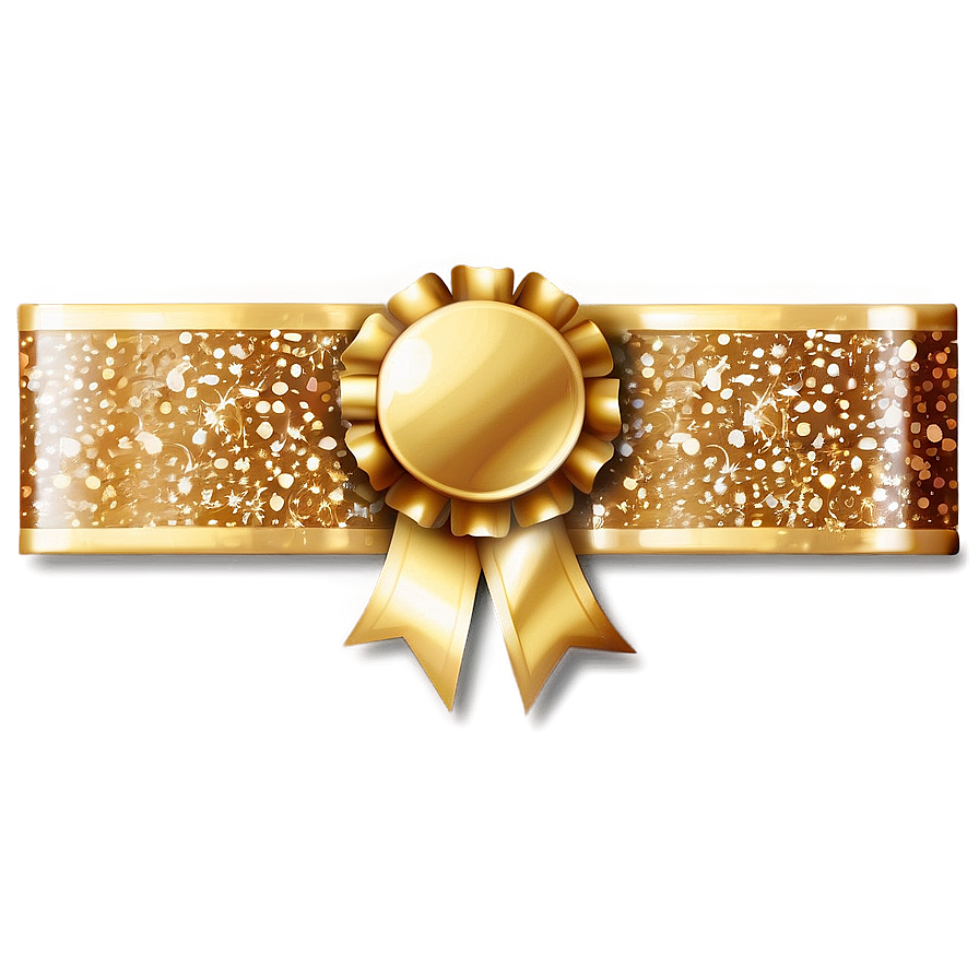 Gold Sparkle Ribbon Png 06122024