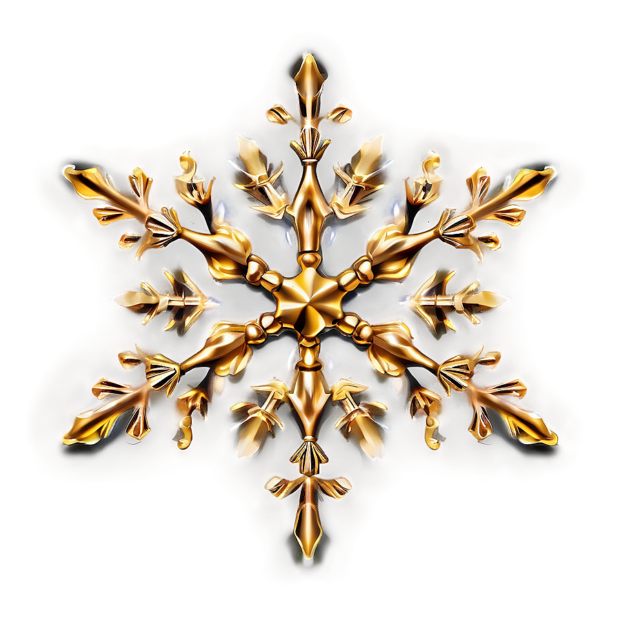 Gold Sparkle Snowflake Png Fht14