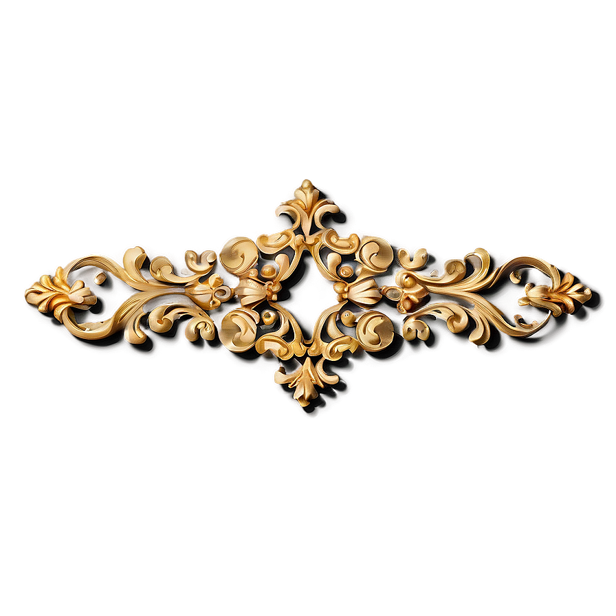 Gold Square With Baroque Details Png 32