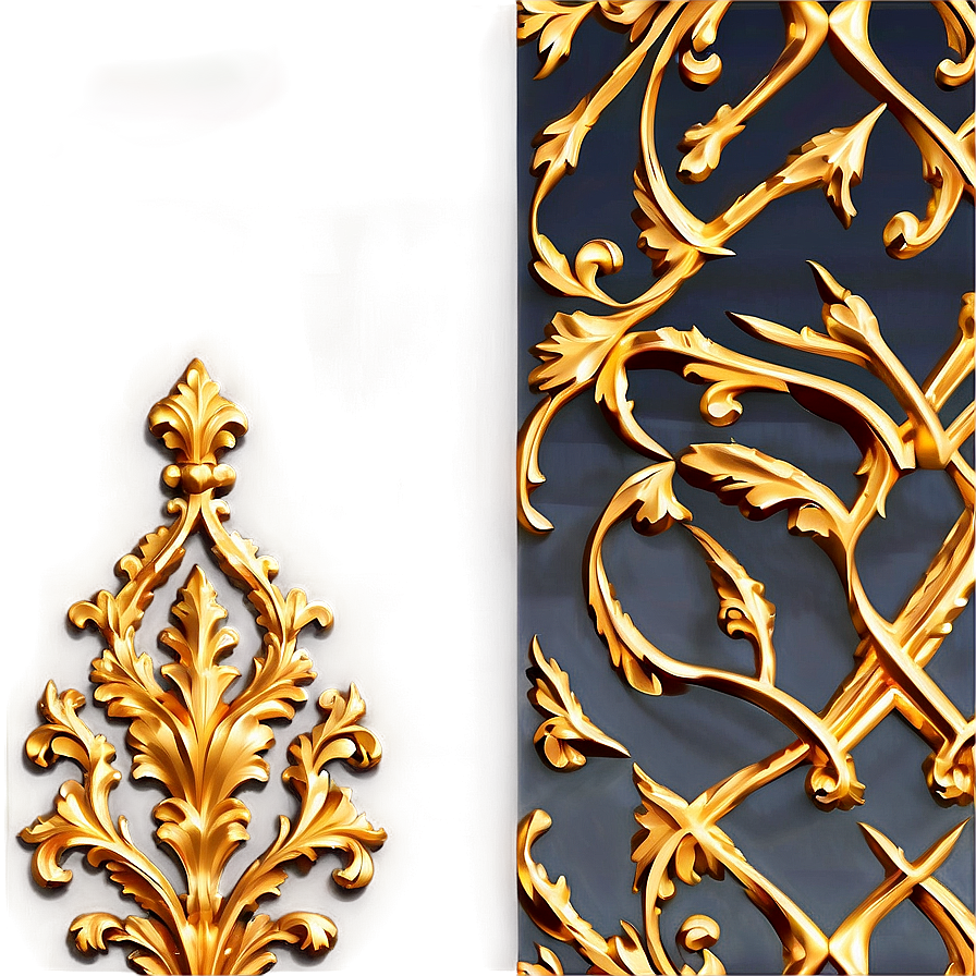 Gold Square With Baroque Details Png 88