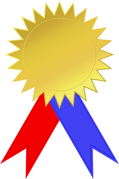 Gold Star Medalwith Ribbons PNG with transparent background