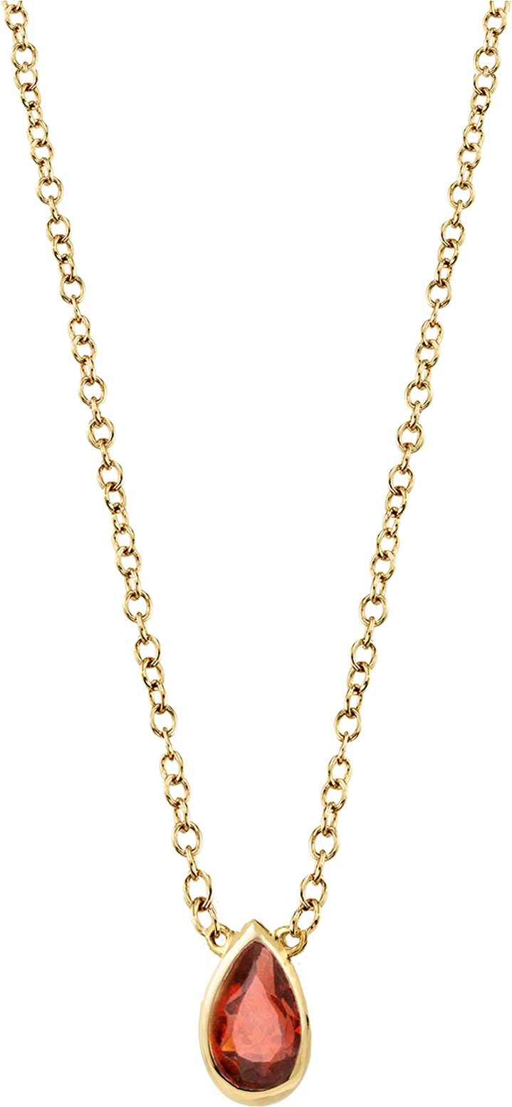 Gold Teardrop Pendant Necklace