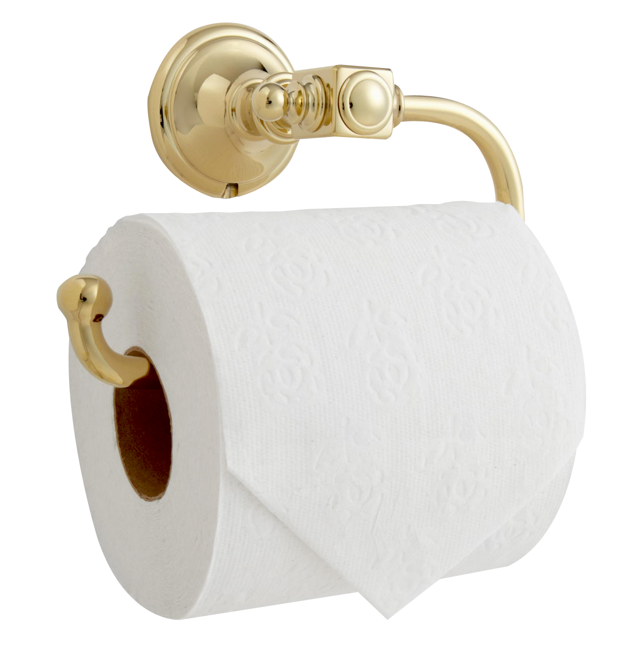 Gold Toilet Paper Holderwith Roll PNG with transparent background