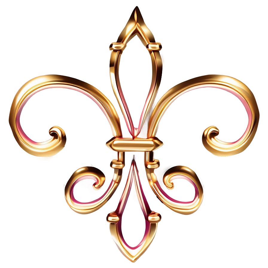 Gold Trim Fleur-de-lis Png 06282024