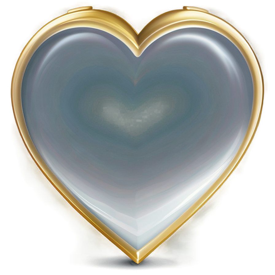 Gold Trim Heart Png 06282024