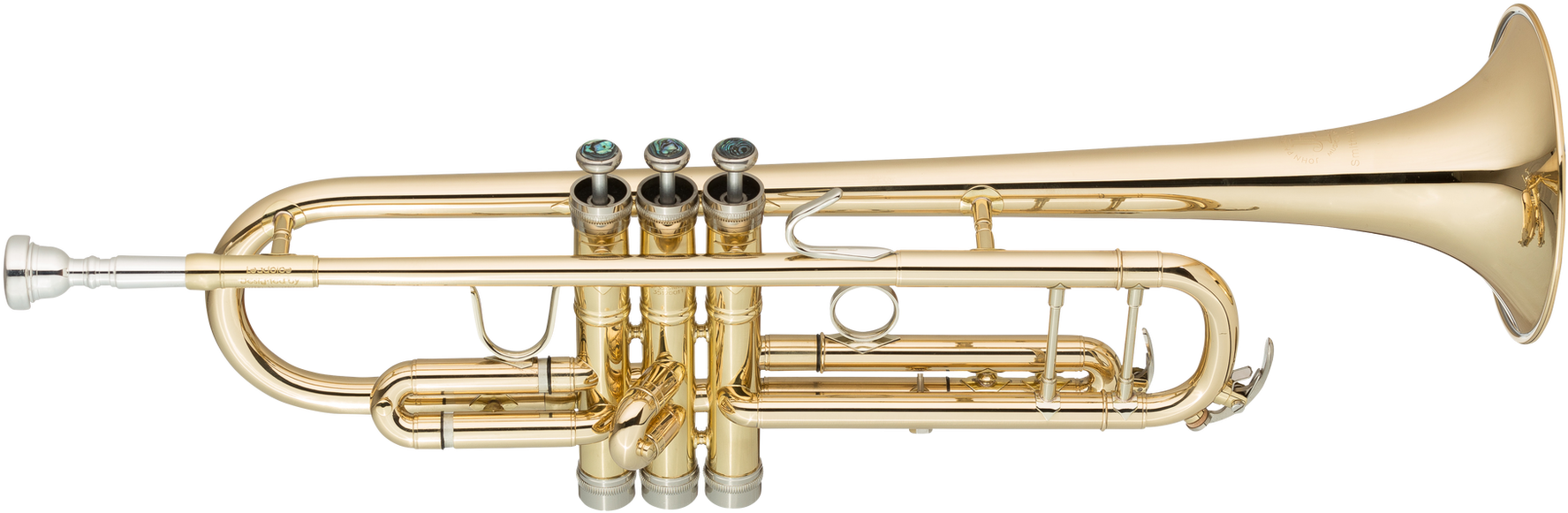 Gold Trumpet Isolatedon Background