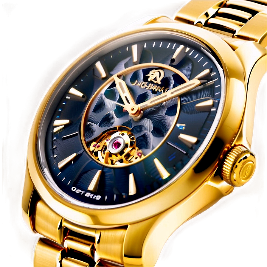 Gold Watch Luxury Png Drw