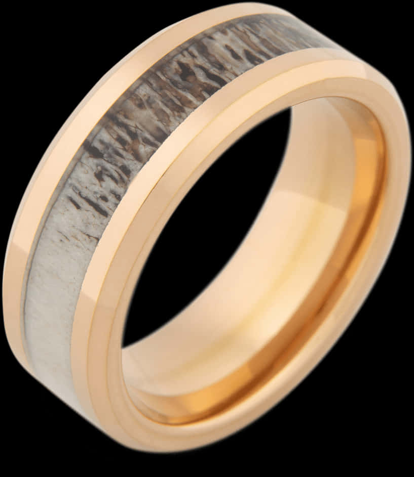 Goldand Silver Textured Band Ring