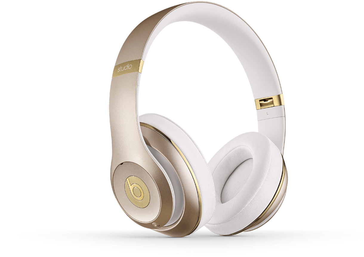 Goldand White Over Ear Headphones