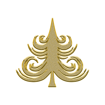 Golden Abstract Christmas Tree Design PNG with transparent background