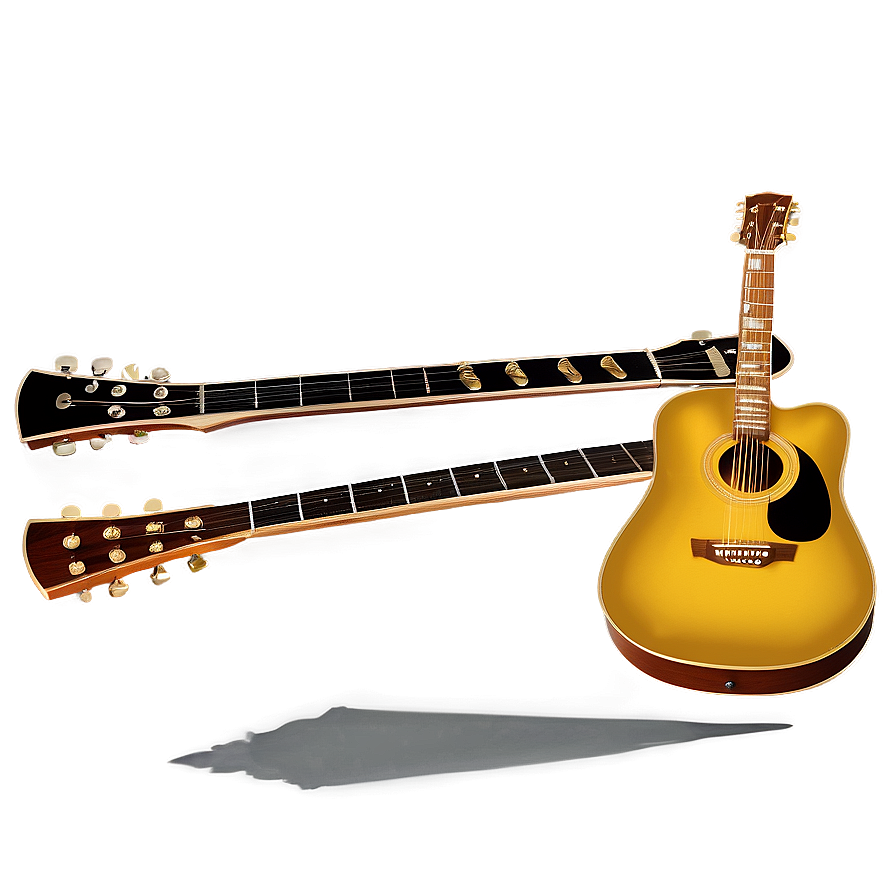 Golden Acoustic Guitar Png Btr