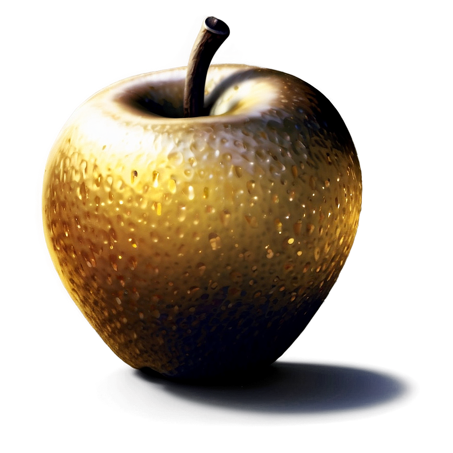 Golden Apple With Shadow Png Mky23