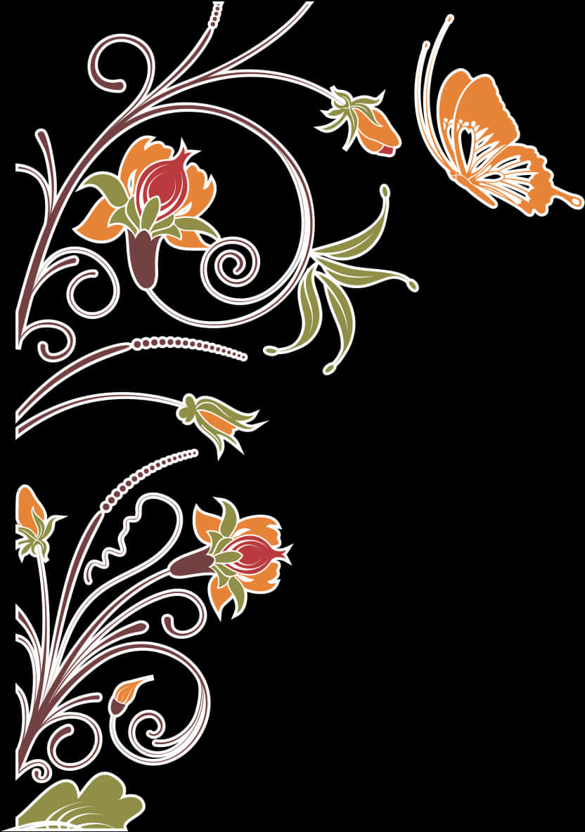 Golden Arabesque Floral Design