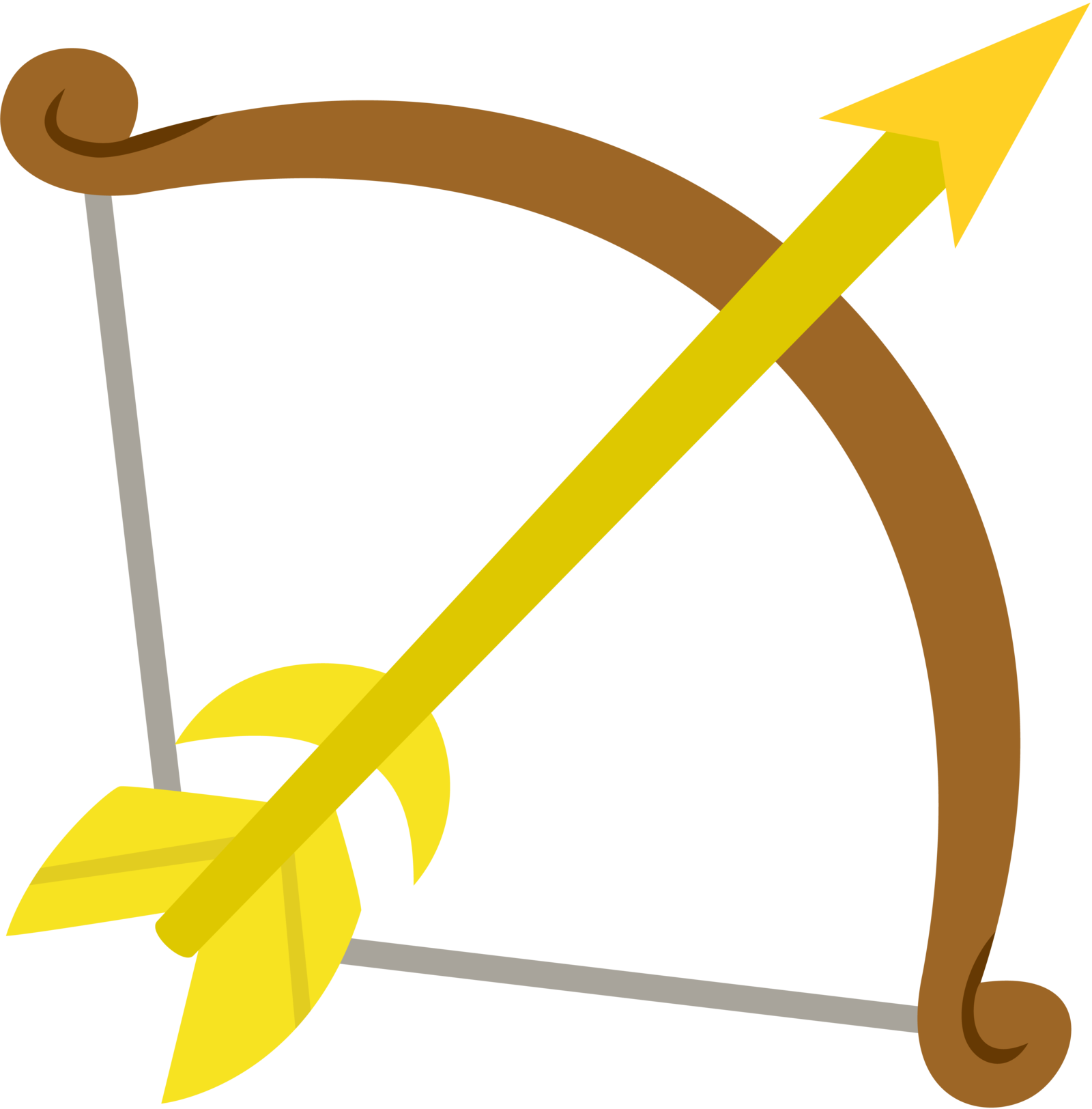 Golden Arrowand Bow Illustration