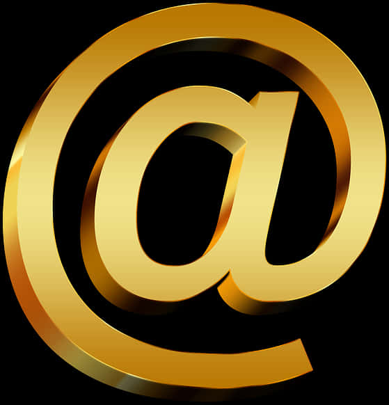 Golden At Symbol Logo PNG image with a transparent background, free high-resolution download