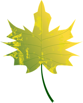 Golden Autumn Leaf Graphic PNG with transparent background