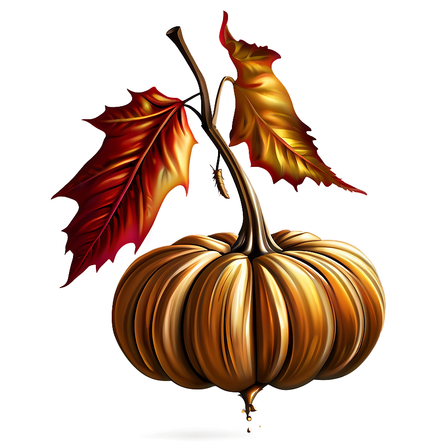 Golden Autumn Pumpkin Png 05242024