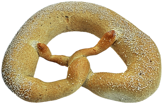 Golden Baked Pretzel Black Background PNG with transparent background