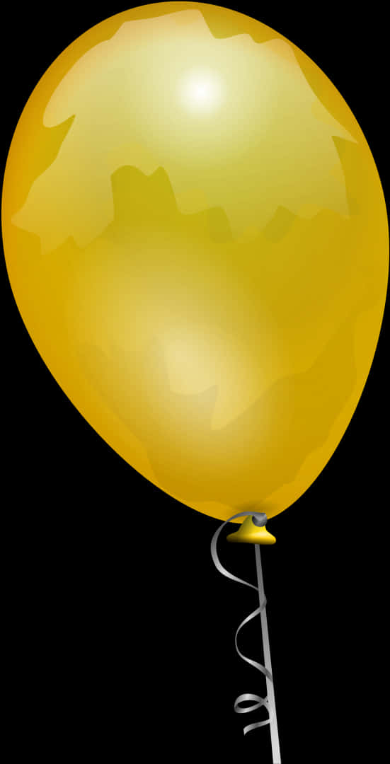 Golden Balloonwith Ribbon