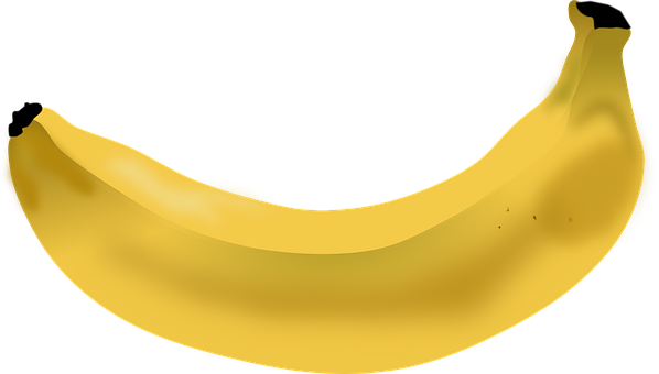 Golden Banana Black Background PNG with transparent background