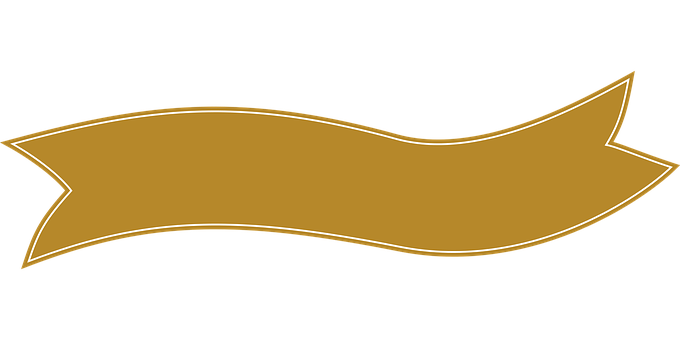 Golden Banner Ribbon Black Background PNG with transparent background