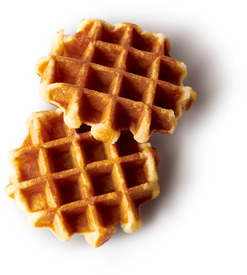 Golden Belgian Waffles Isolated