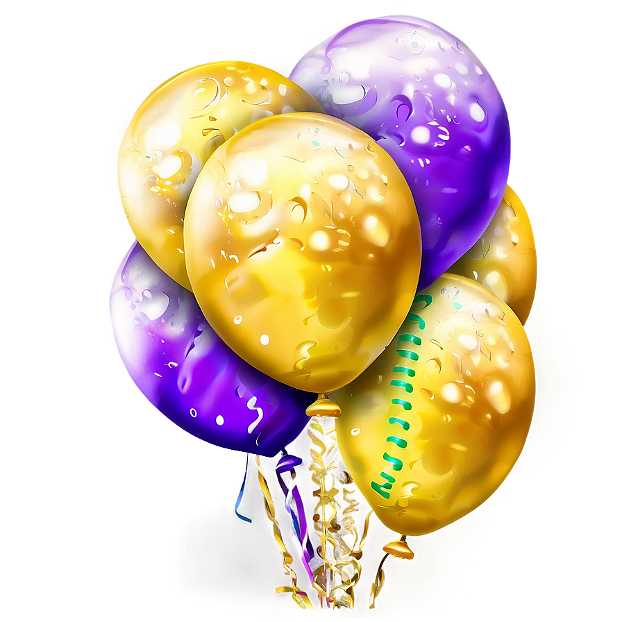 Golden Birthday Balloon PNG vvc PNG image with a transparent background, free high-resolution download