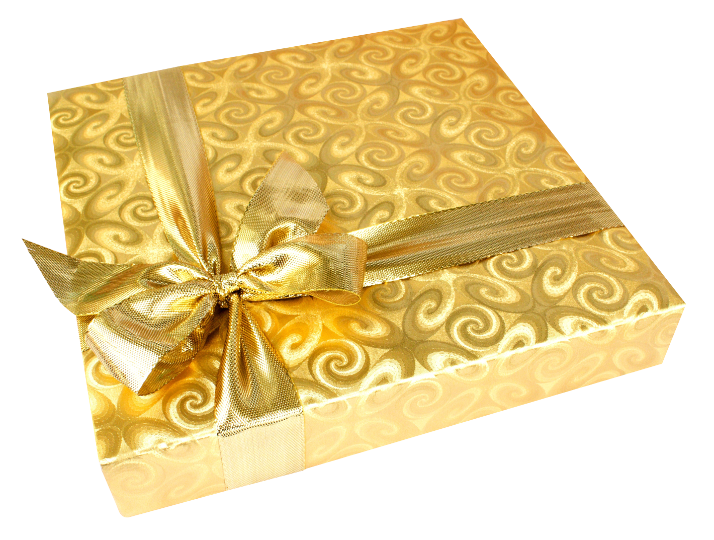 Golden Birthday Gift Boxwith Ribbon PNG with transparent background