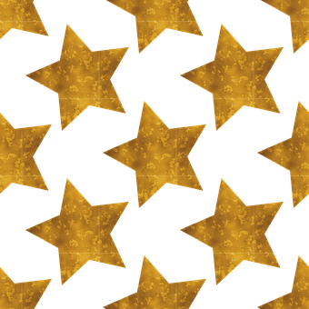 Golden Black Star Pattern PNG with transparent background