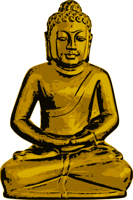 Golden_ Buddha_ Statue_ Illustration PNG with transparent background