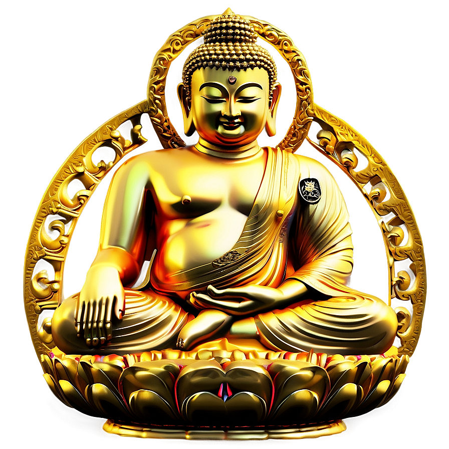 Golden Buddha Statue Png 44