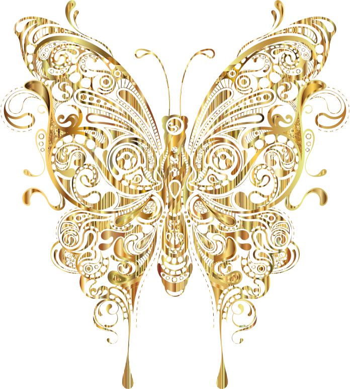 Golden Butterfly Filigree Artwork