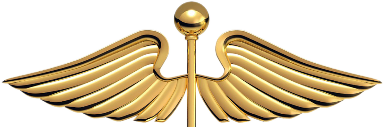 Golden Caduceus Symbol