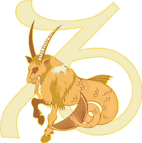 Golden Capricorn Zodiac Symbol