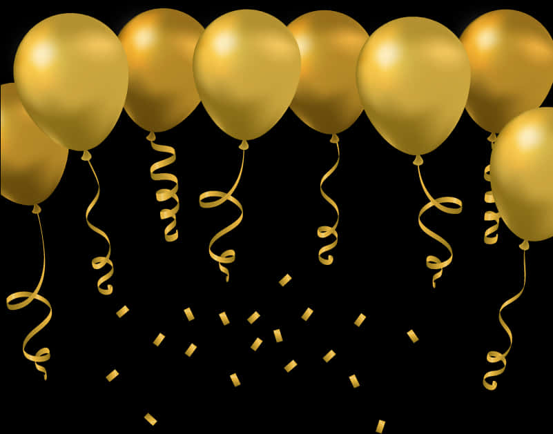 Gold Ballon Png - Golden Balloons Vector Png PNG image with a transparent background, free high-resolution download