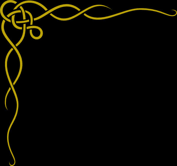 Golden Celtic Knot Corner Design PNG image with a transparent background, free high-resolution download