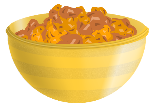 Golden Cereal Bowl PNG with transparent background