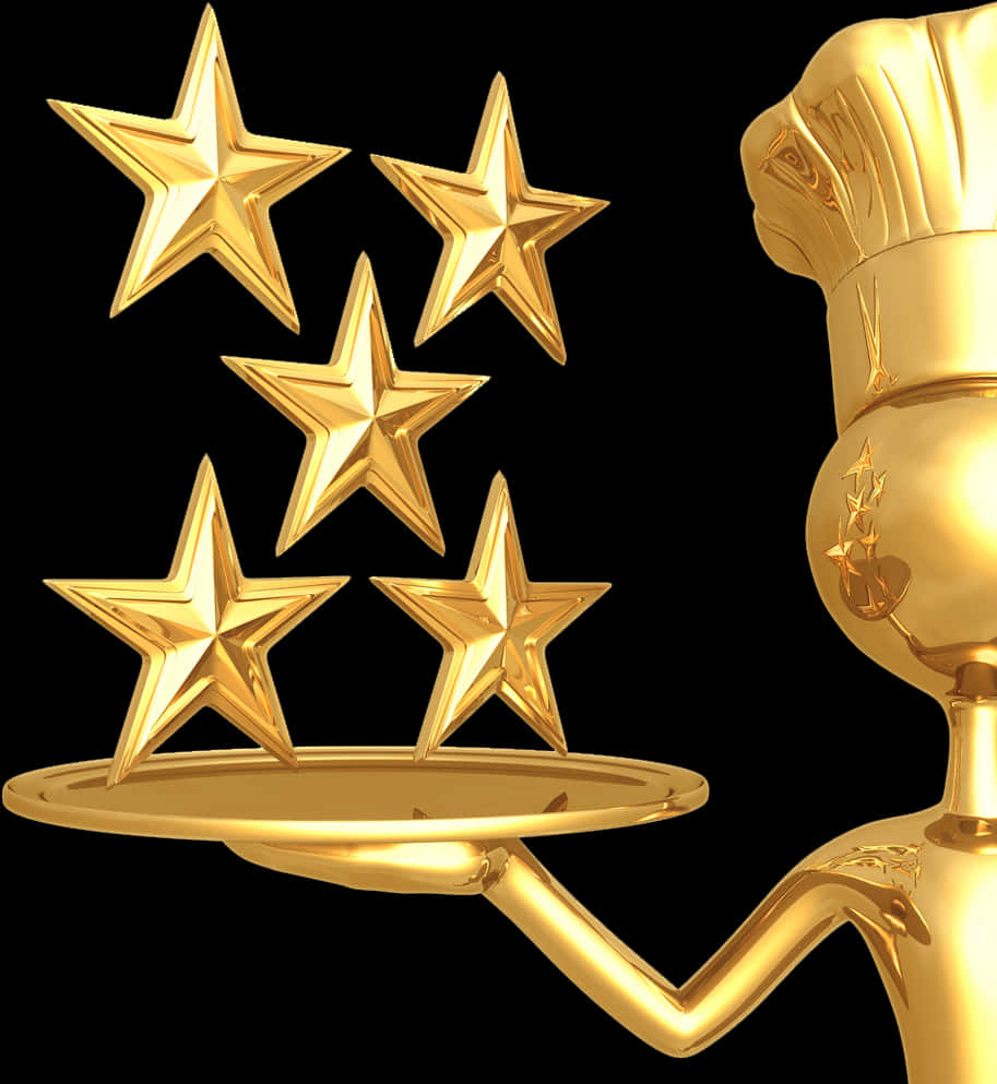 Golden Chef Serving Five Stars