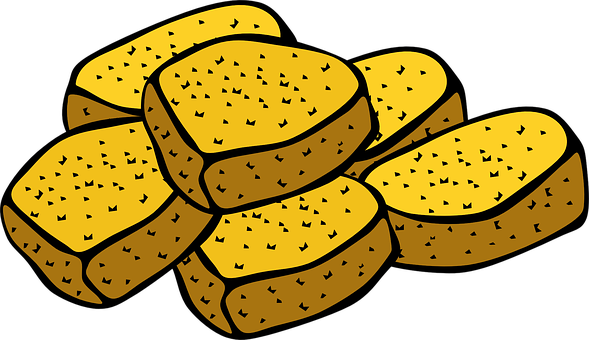 Golden Chicken Nuggets Illustration PNG with transparent background