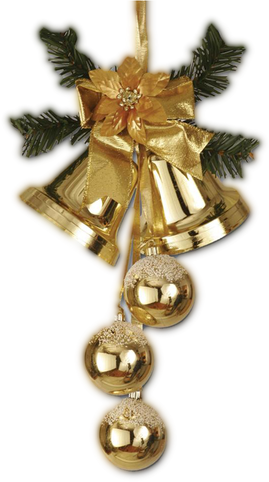 Golden Christmas Bells Ornament