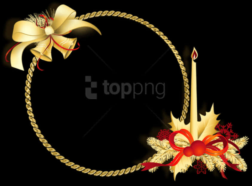 Golden Round Png - Beautiful Thoughts On Christmas, Transparent Png PNG with transparent background